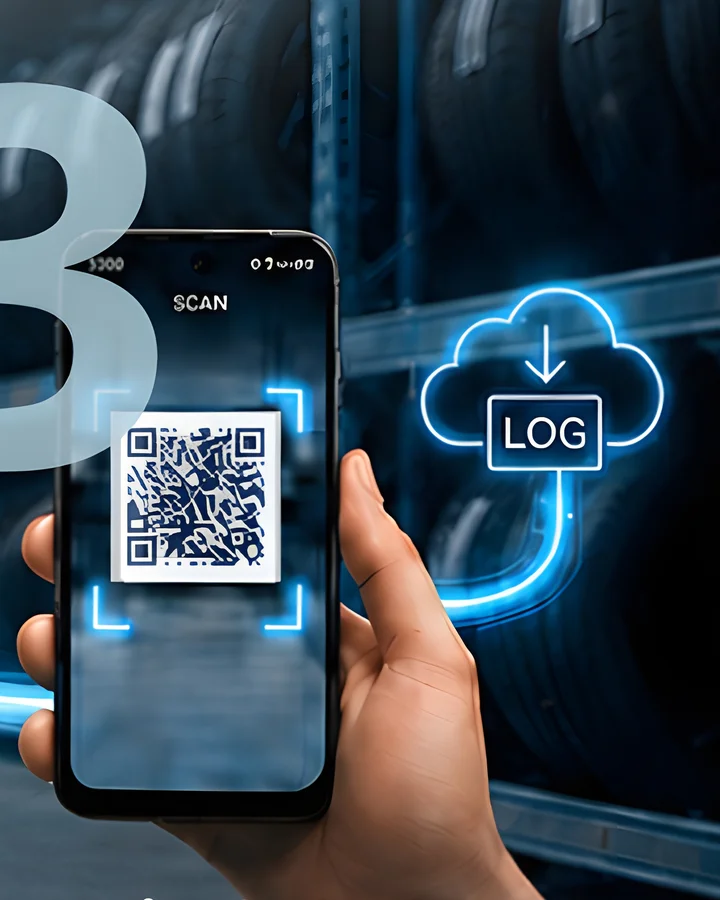 QR-Code eines Radsatzes scannen – der Lagerplatz erscheint sofort auf dem Handy